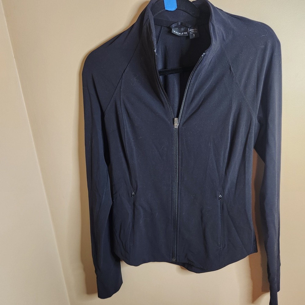 Athleta Salutation Jacket Black Full Zip 657490 Small